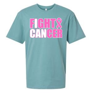 I Can Fight Cancer Breast Cancer Awareness Sueded Cloud Jersey T-Shirt