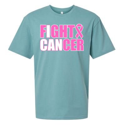 I Can Fight Cancer Breast Cancer Awareness Sueded Cloud Jersey T-Shirt