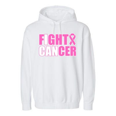 I Can Fight Cancer Breast Cancer Awareness Garment-Dyed Fleece Hoodie