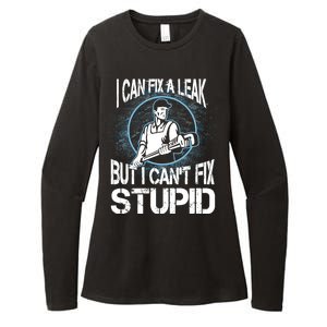 I Can Fix A Leak But Can't Fix Stupid Womens CVC Long Sleeve Shirt