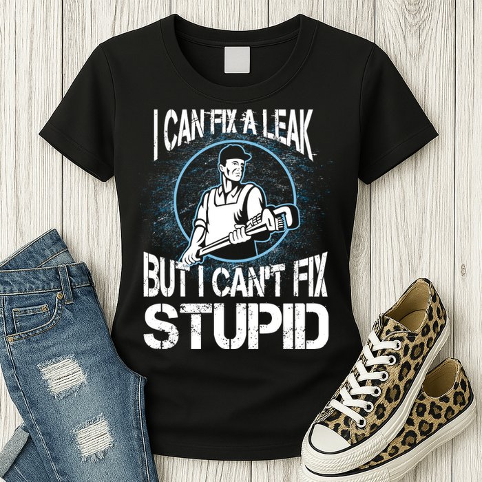 I Can Fix A Leak But Can't Fix Stupid Womens T-Shirt