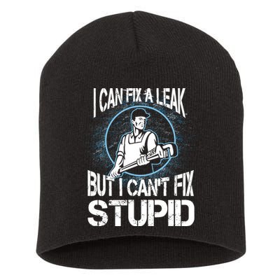 I Can Fix A Leak But Can't Fix Stupid Short Acrylic Beanie