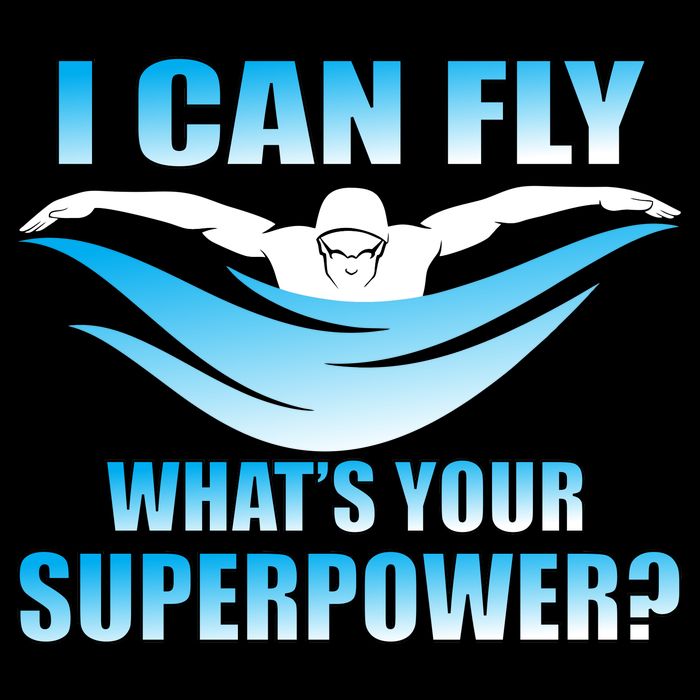 I Can Fly What's Your Superpower Swimming Button