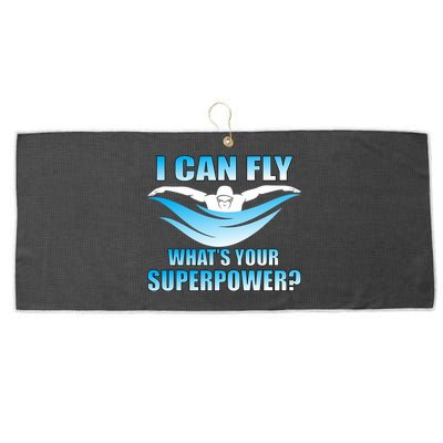 I Can Fly What's Your Superpower Swimming Large Microfiber Waffle Golf Towel