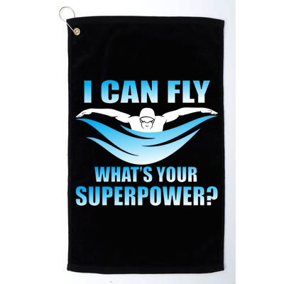 I Can Fly What's Your Superpower Swimming Platinum Collection Golf Towel