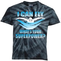 I Can Fly What's Your Superpower Swimming Kids Tie-Dye T-Shirt