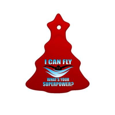 I Can Fly What's Your Superpower Swimming Ceramic Tree Ornament