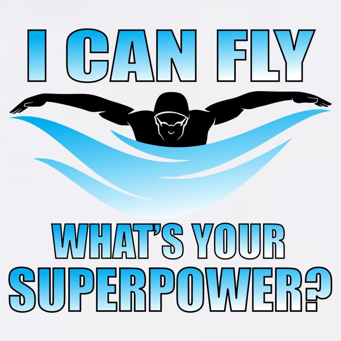 I Can Fly What's Your Superpower Swimming Garment-Dyed Sweatshirt