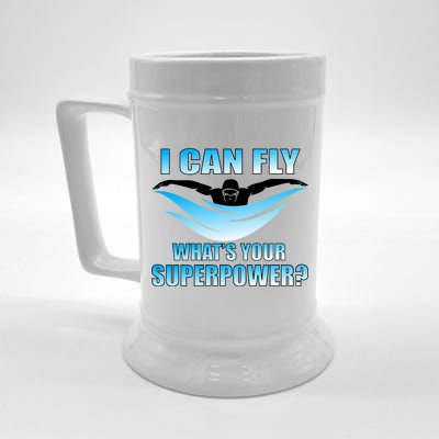 I Can Fly What's Your Superpower Swimming Beer Stein