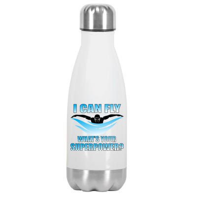 I Can Fly What's Your Superpower Swimming Stainless Steel Insulated Water Bottle