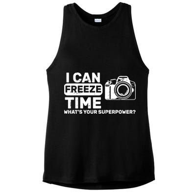 I Can Freeze Time What's Your Superpower? Ladies PosiCharge Tri-Blend Wicking Tank