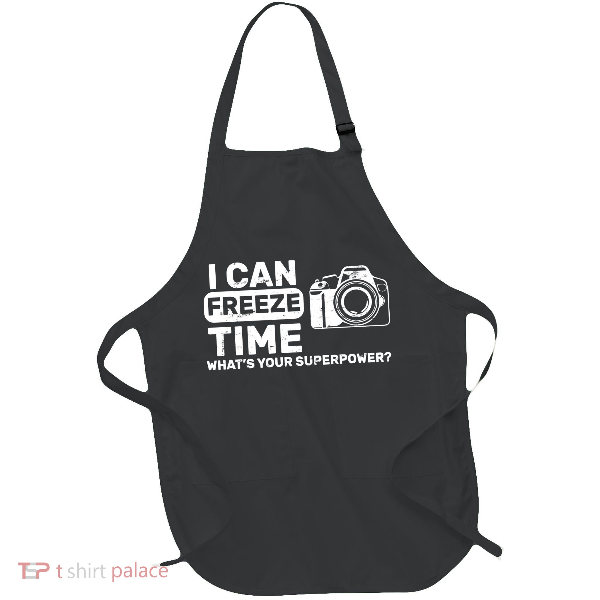 I Can Freeze Time What's Your Superpower? Full-Length Apron With Pockets