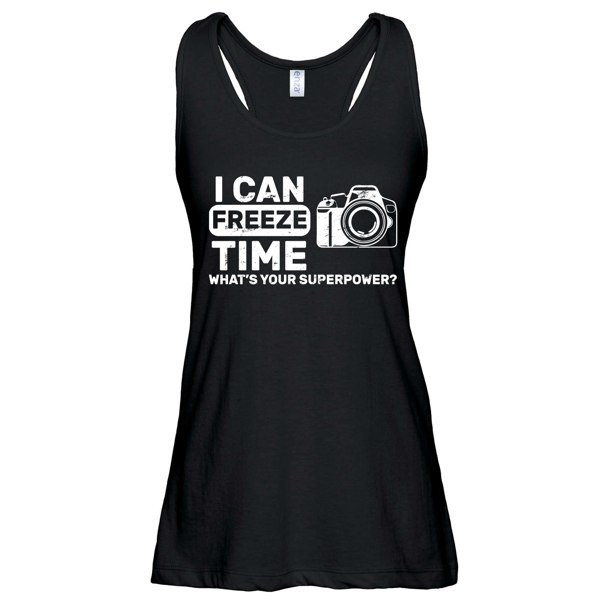 I Can Freeze Time What's Your Superpower? Ladies Essential Flowy Tank
