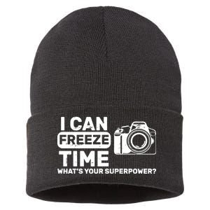 I Can Freeze Time What's Your Superpower? Sustainable Knit Beanie