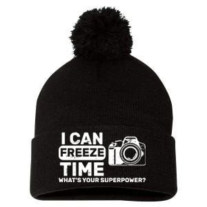 I Can Freeze Time What's Your Superpower? Pom Pom 12in Knit Beanie