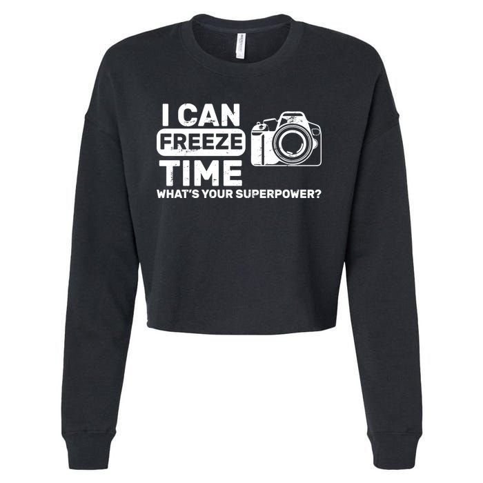 I Can Freeze Time What's Your Superpower? Cropped Pullover Crew