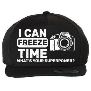 I Can Freeze Time What's Your Superpower? Wool Snapback Cap