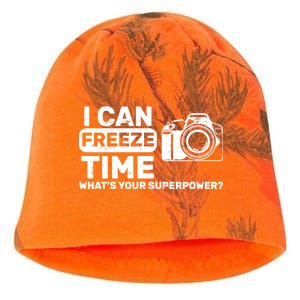 I Can Freeze Time What's Your Superpower? Kati - Camo Knit Beanie