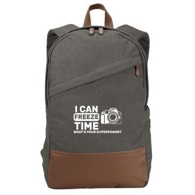 I Can Freeze Time What's Your Superpower? Cotton Canvas Backpack