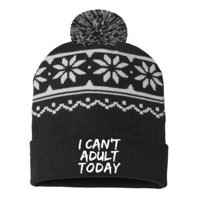 I Can't Adult Today USA-Made Snowflake Beanie