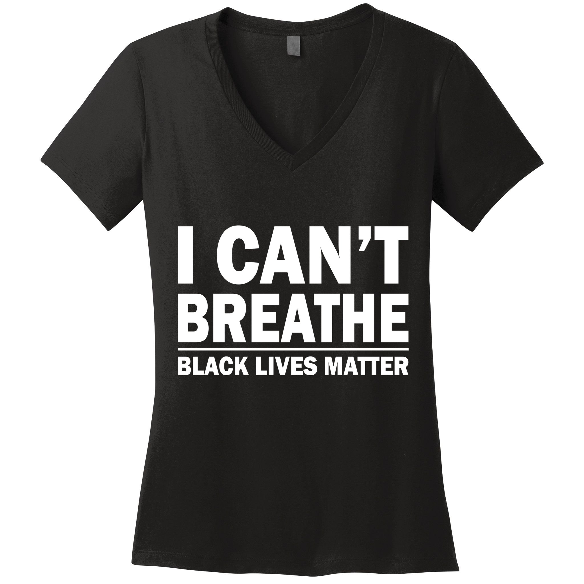 I Can't Breathe Black Lives Matter Women's V-Neck T-Shirt