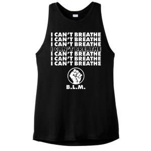 I Can't Breathe Black Lives Matter BLM Fist Ladies PosiCharge Tri-Blend Wicking Tank