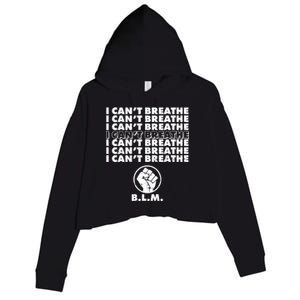 I Can't Breathe Black Lives Matter BLM Fist Crop Fleece Hoodie