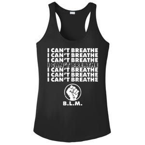 I Can't Breathe Black Lives Matter BLM Fist Ladies PosiCharge Competitor Racerback Tank