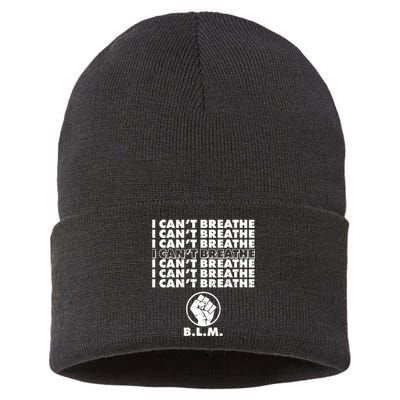 I Can't Breathe Black Lives Matter BLM Fist Sustainable Knit Beanie