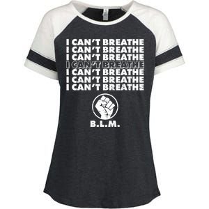 I Can't Breathe Black Lives Matter BLM Fist Enza Ladies Jersey Colorblock Tee