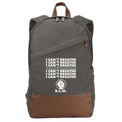I Can't Breathe Black Lives Matter BLM Fist Cotton Canvas Backpack