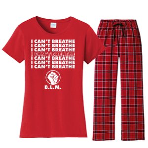 I Can't Breathe Black Lives Matter BLM Fist Women's Flannel Pajama Set