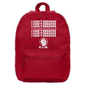 I Can't Breathe Black Lives Matter BLM Fist 16 in Basic Backpack