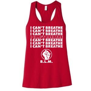 I Can't Breathe Black Lives Matter BLM Fist Women's Racerback Tank