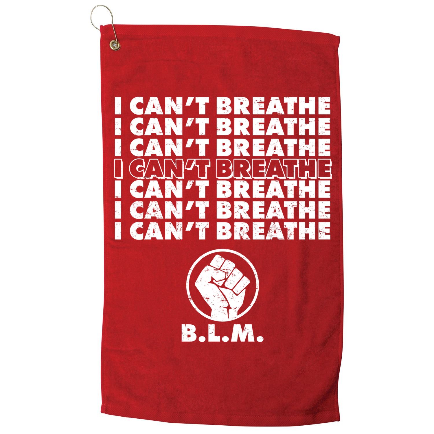 I Can't Breathe Black Lives Matter BLM Fist Golf Towel