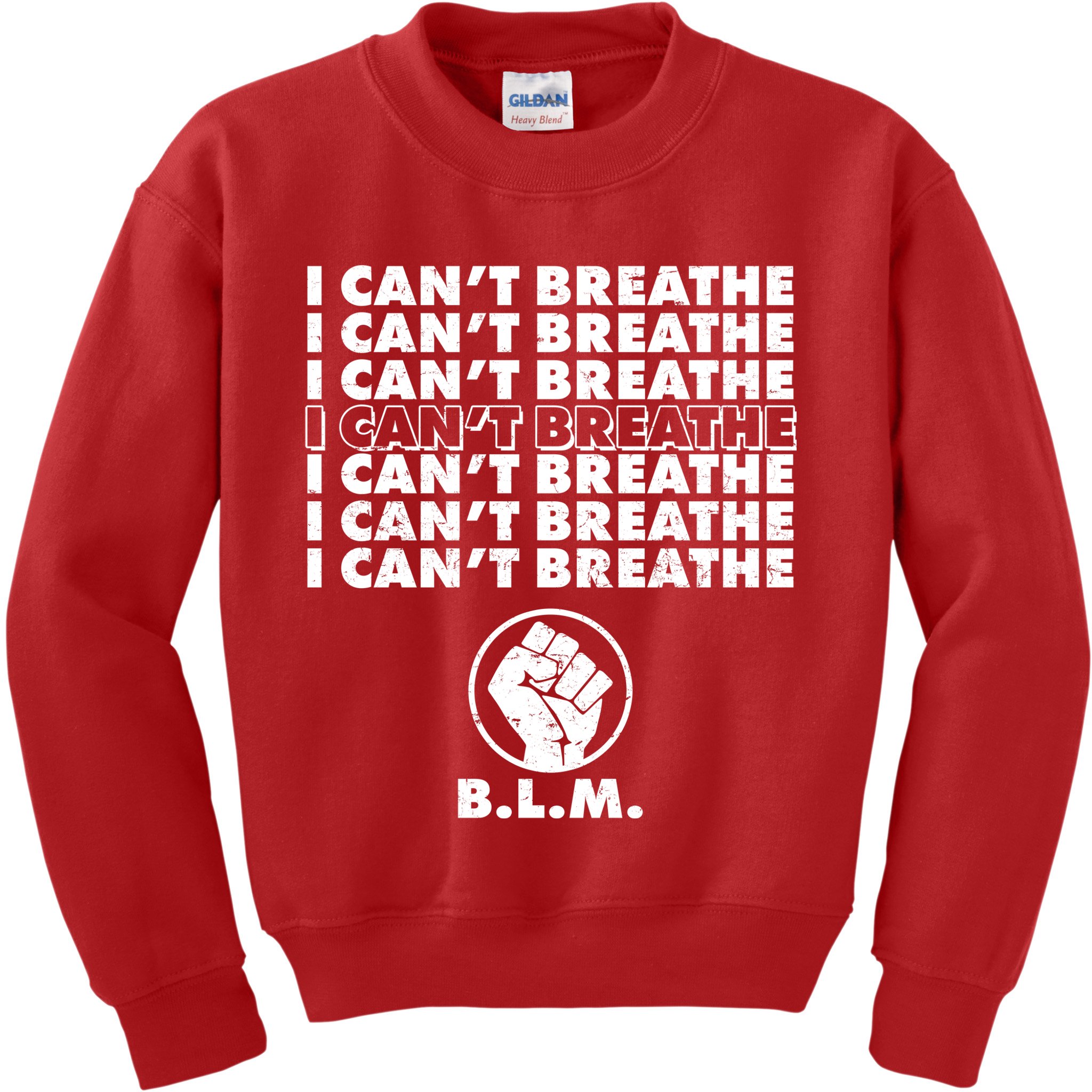 I Can't Breathe Black Lives Matter BLM Fist Kids Sweatshirt