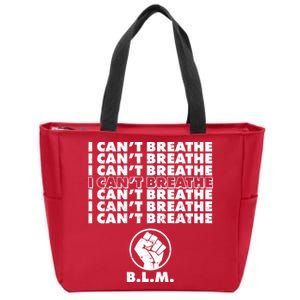 I Can't Breathe Black Lives Matter BLM Fist Zip Tote Bag