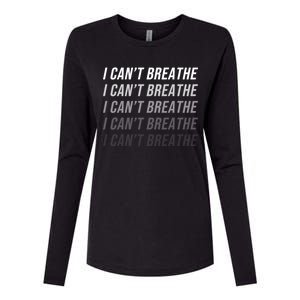 I Can't Breathe Fading Word Print Womens Cotton Relaxed Long Sleeve T-Shirt