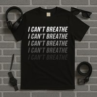 I Can't Breathe Fading Word Print T-Shirt
