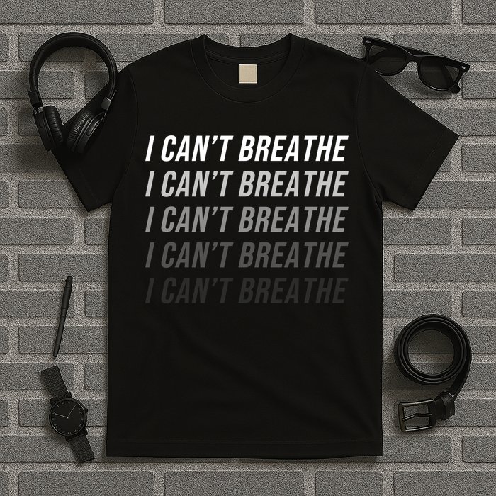 I Can't Breathe Fading Word Print T-Shirt