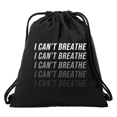 I Can't Breathe Fading Word Print Drawstring Bag