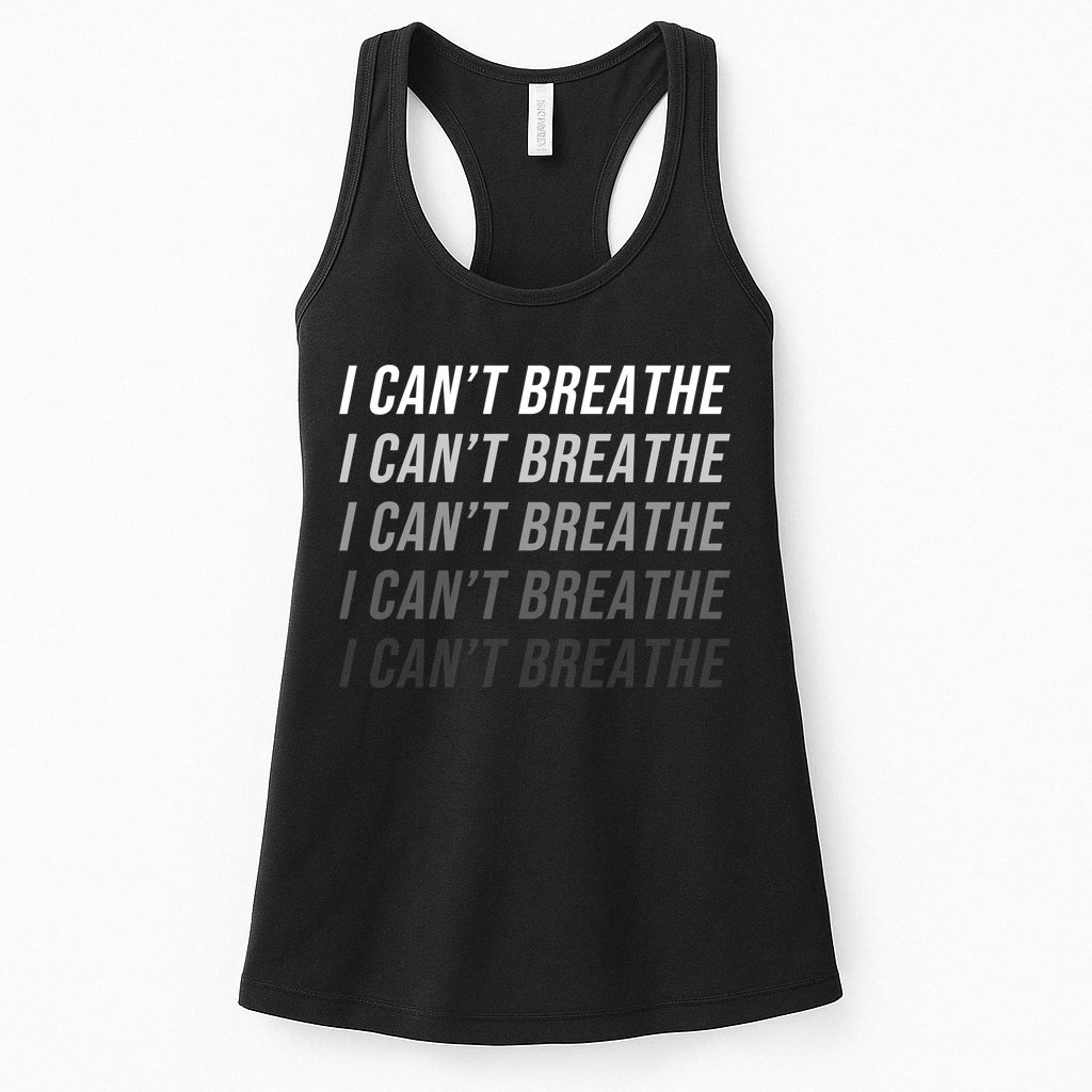 I Can't Breathe Fading Word Print Womens Tank Top