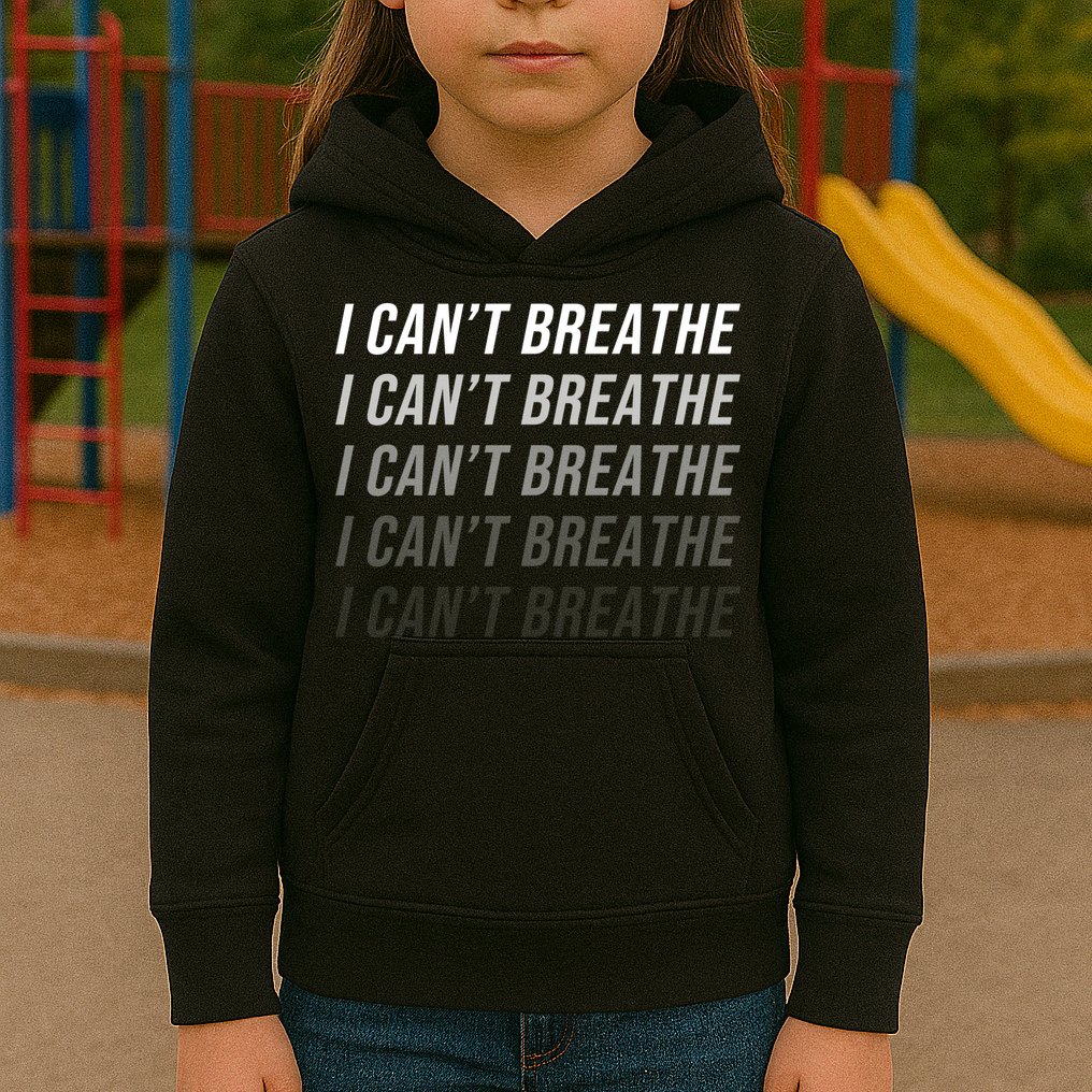 I Can't Breathe Fading Word Print Kids Hoodie