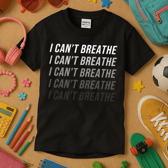 I Can't Breathe Fading Word Print Kids T-Shirt