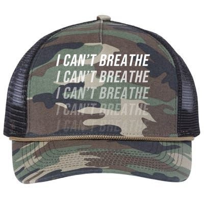 I Can't Breathe Fading Word Print Retro Rope Trucker Hat Cap