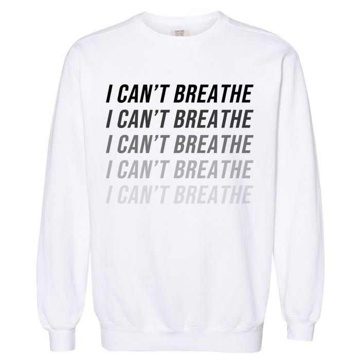 I Can't Breathe Fading Word Print Garment-Dyed Sweatshirt