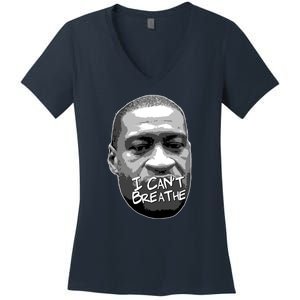 I Can't Breathe George Floyd BLM Women's V-Neck T-Shirt