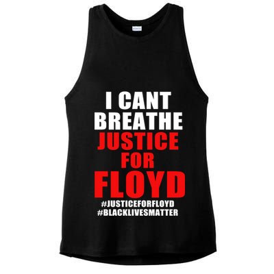 I Can't Breathe Justice For Floyd Ladies PosiCharge Tri-Blend Wicking Tank