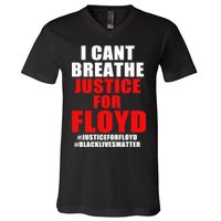 I Can't Breathe Justice For Floyd V-Neck T-Shirt