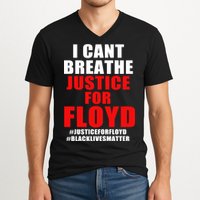 I Can't Breathe Justice For Floyd V-Neck T-Shirt